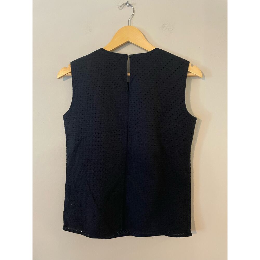 TNGT Today N Going On Tomorrow Eyelet Sleeveless Blouse Navy S/M - Picture 2 of 6